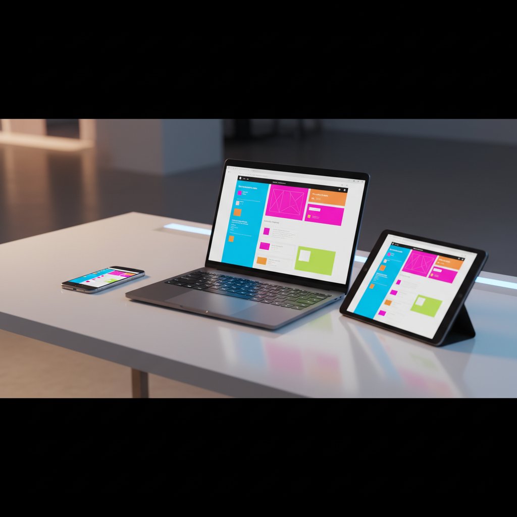 Professional website development workspace showing modern web design process